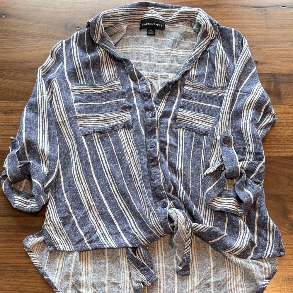 Blue Striped Women's Top